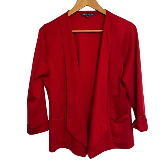 Classic edition Women's Red Open Front Blazer - Picture 1 of 5
